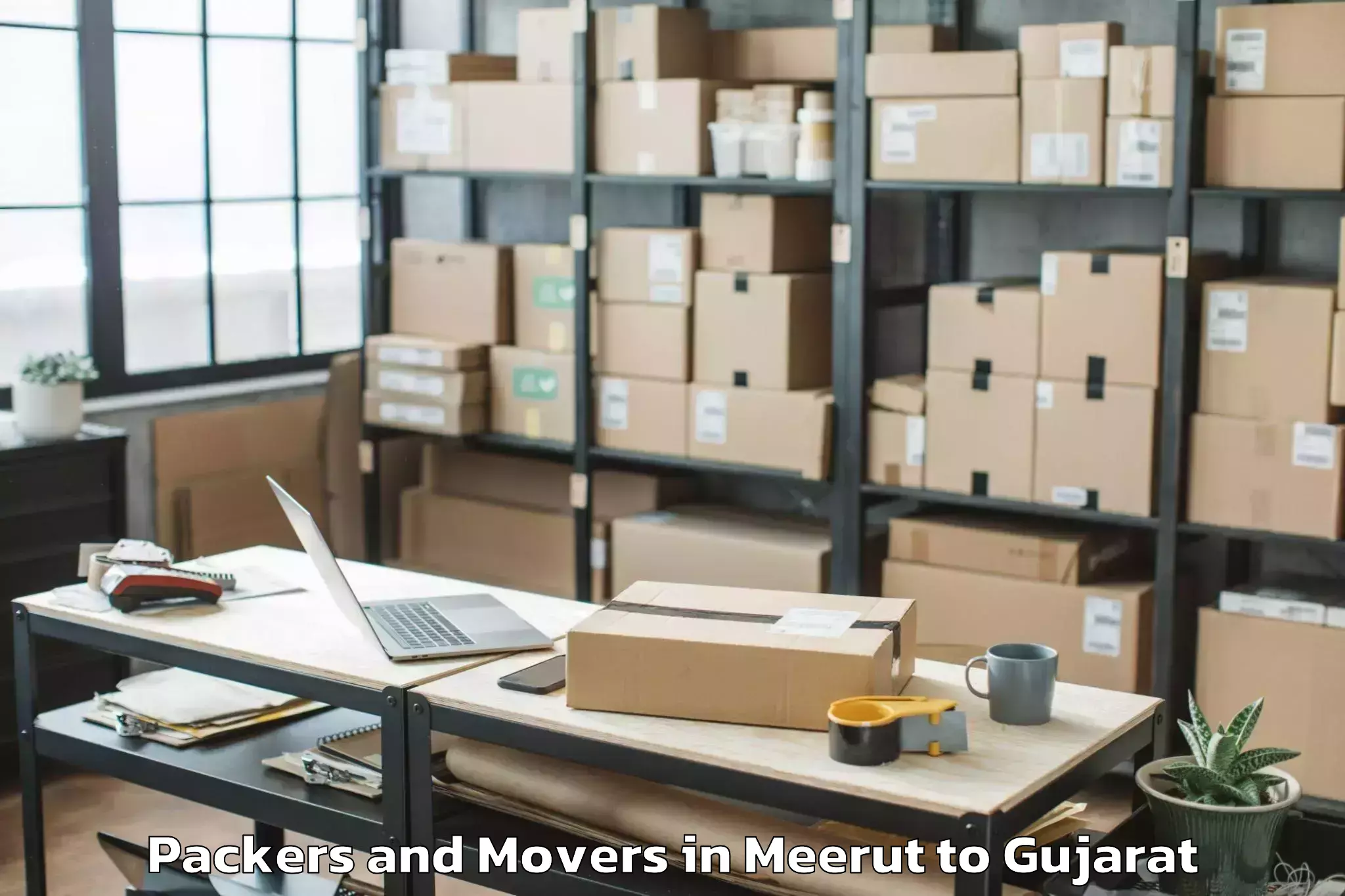 Trusted Meerut to Kamrej Packers And Movers